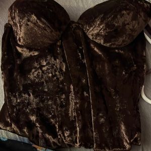 Brown bodysuit velvet